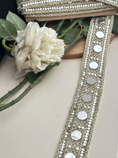 Pale Gold Mirror Trim Ribbon Couture Accessories