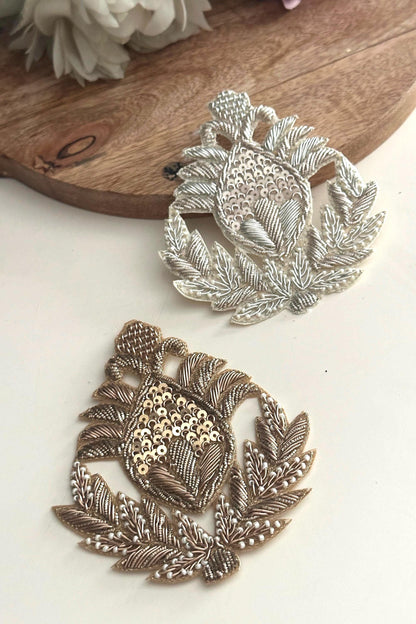 Hand Embroidered Zardozi Appliqué Patch