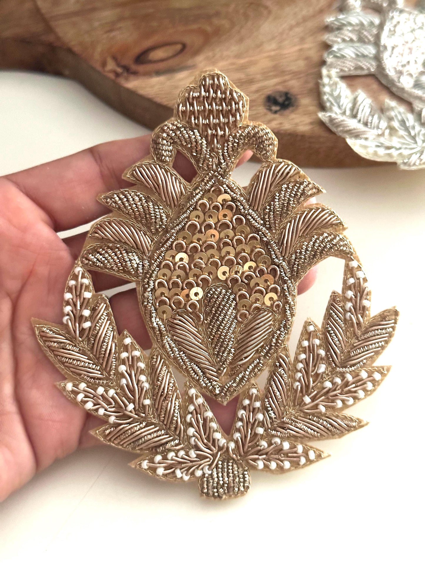 Hand Embroidered Zardozi Appliqué Patch