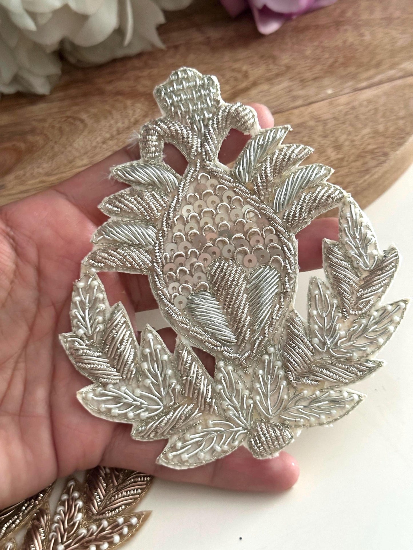 Hand Embroidered Zardozi Appliqué Patch