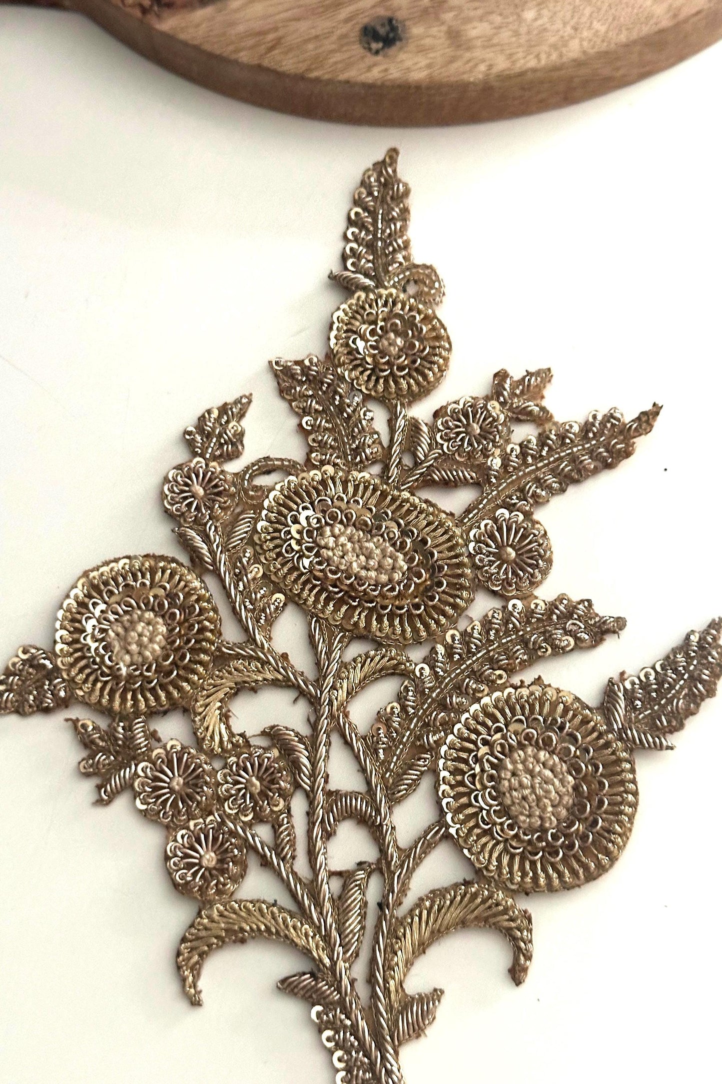 Gold Floral Zardozi Applique