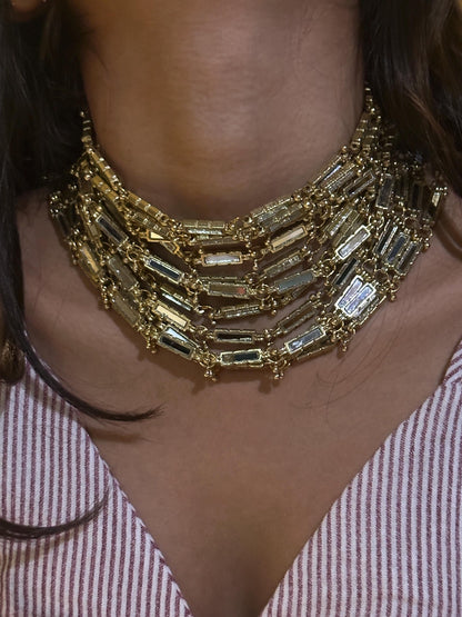Gold Statement Choker Necklace