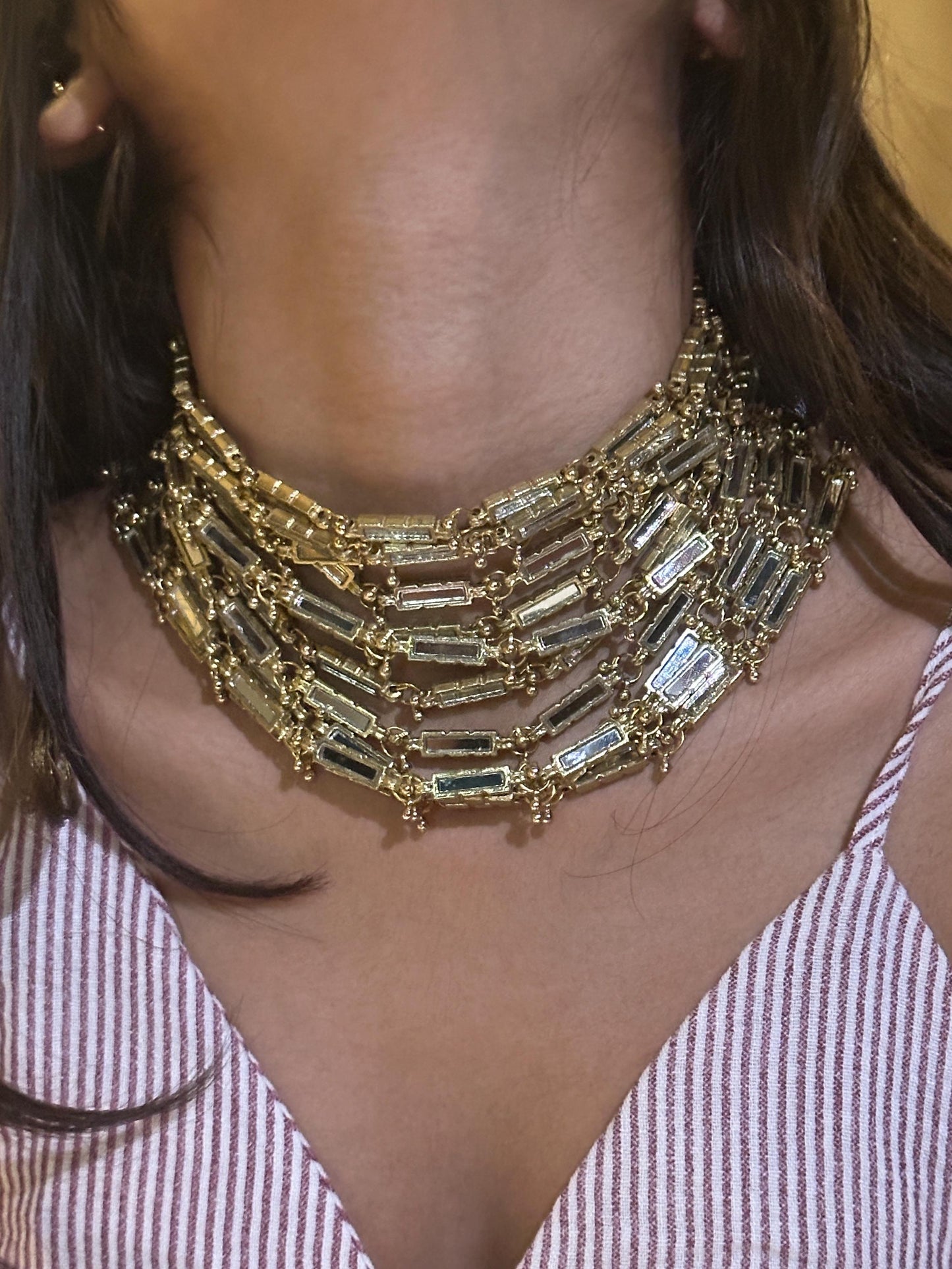 Gold Statement Choker Necklace