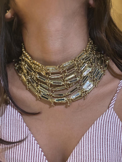 Gold Statement Choker Necklace