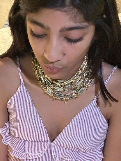 Gold Statement Choker Necklace