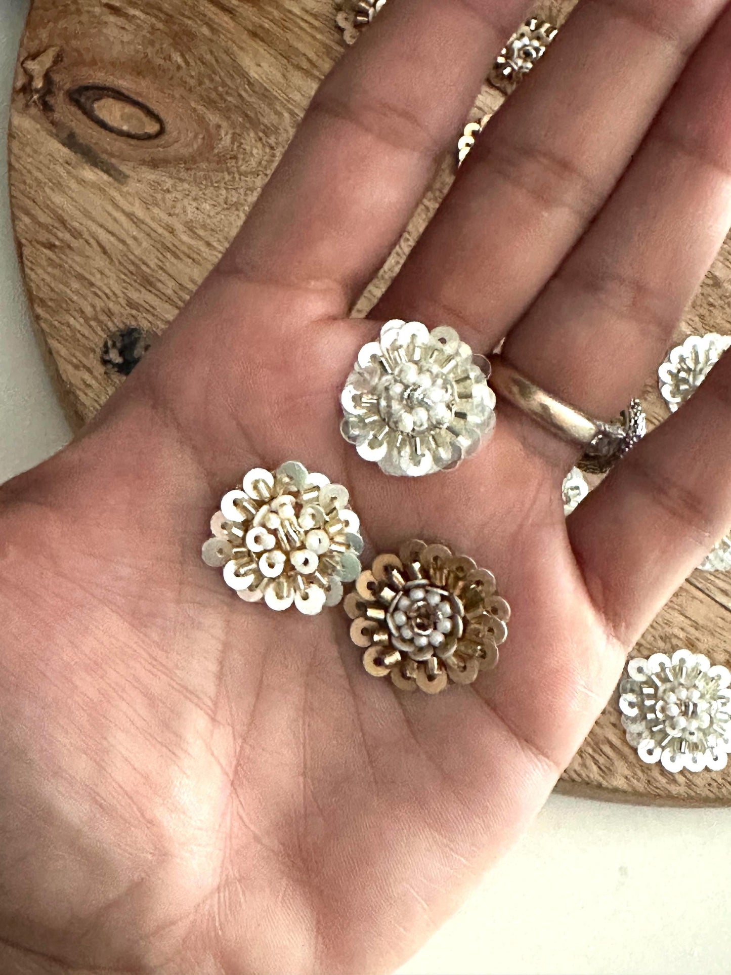 Handmade Sequin Flower Appliques