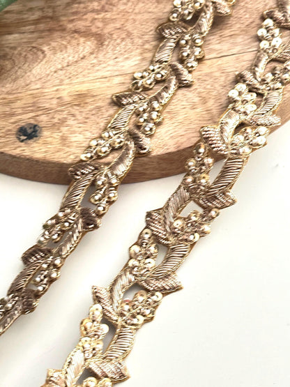 Handmade Gold Embroidered Lace Trim