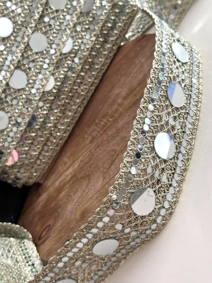 Pale Gold Mirror Trim Ribbon Couture Accessories