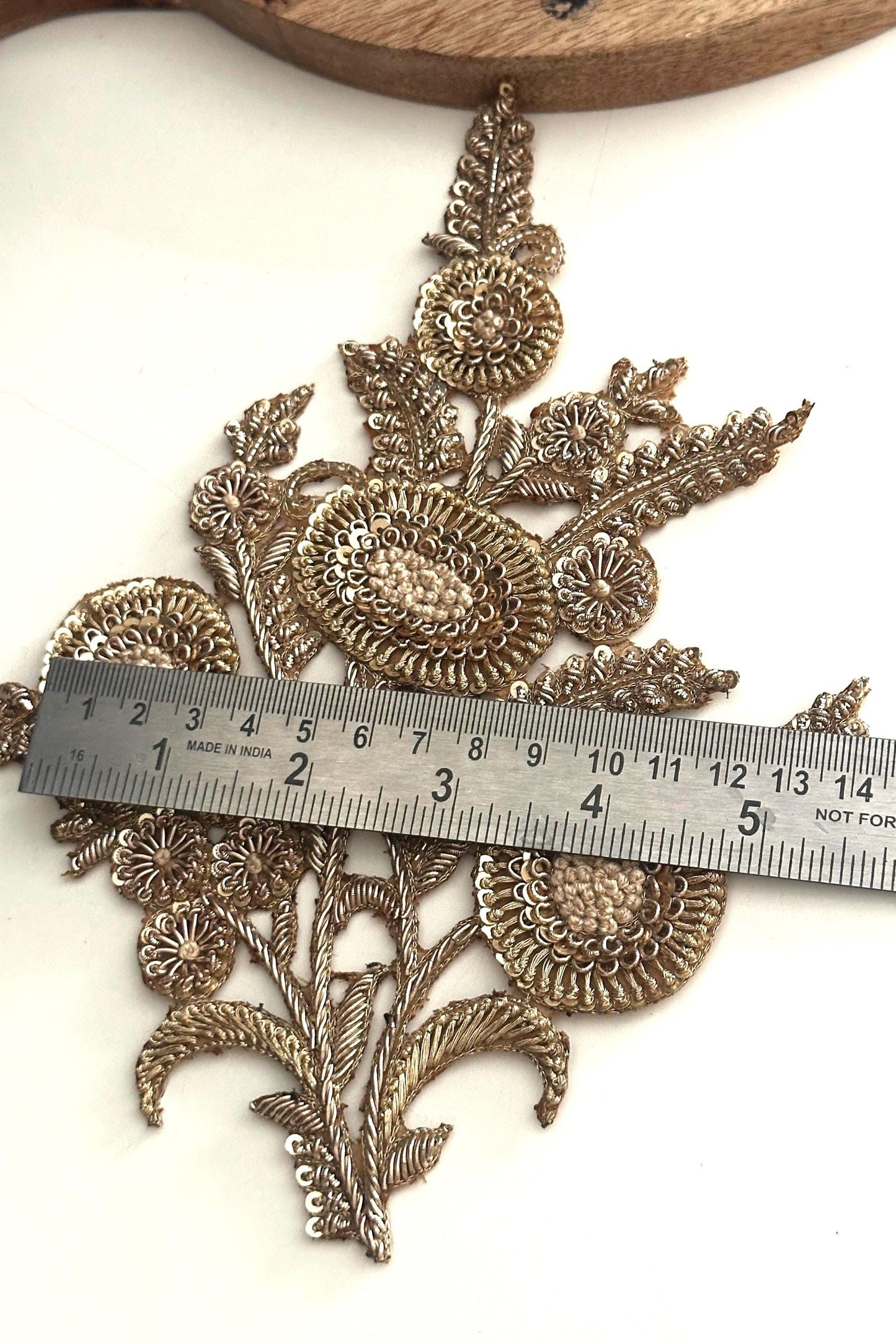 Gold Floral Zardozi Applique