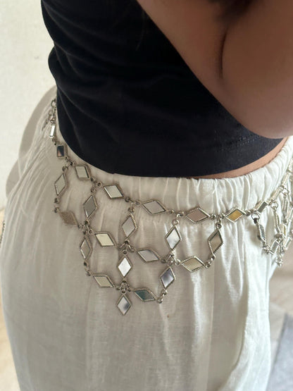 Mirror Work Waist Belt Chain Handmade Hip Chain