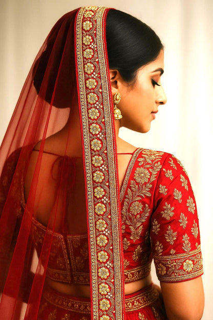 Luxury Red Zardozi Border Trim