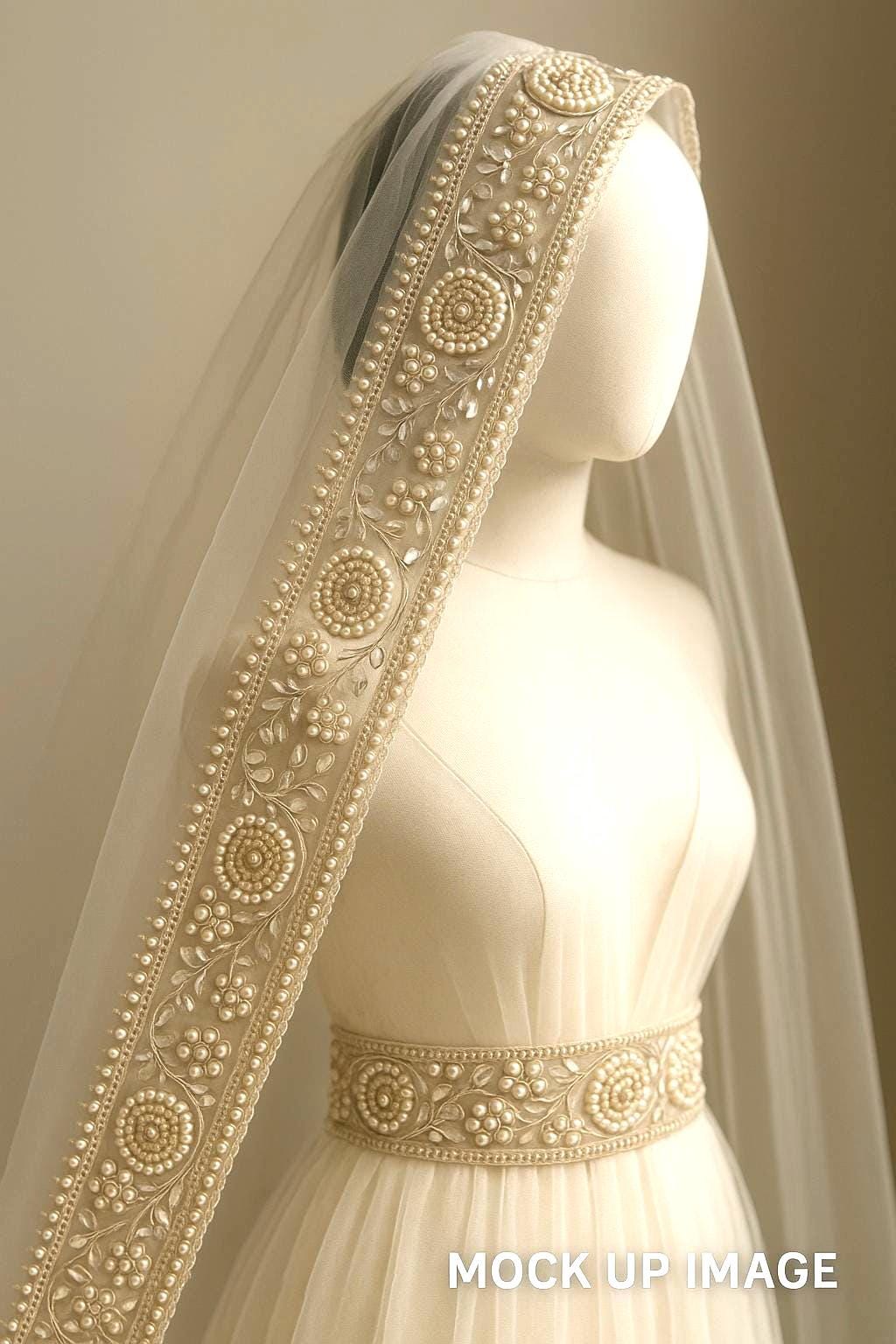 Handmade Pearl Beaded Trim