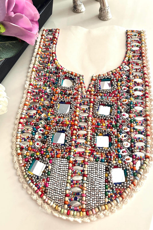 Boho Neck Patch for Dresses Mirror Applique