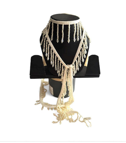 Handmade Beaded Body Necklace Fringe Choker
