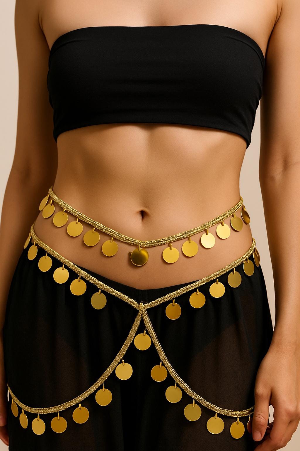 Gold Mirror Sequin Trim Metallic Coin Lace