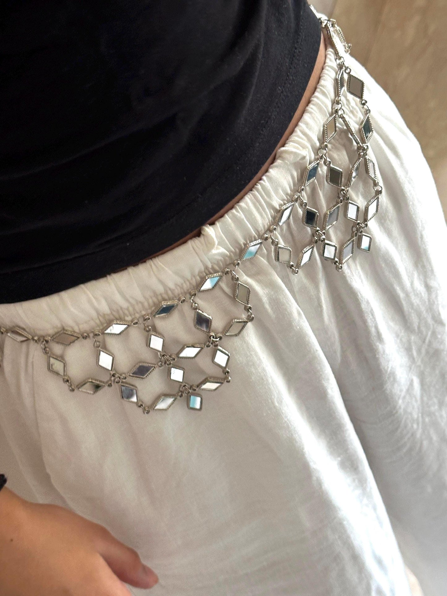 Mirror Work Waist Belt Chain Handmade Hip Chain