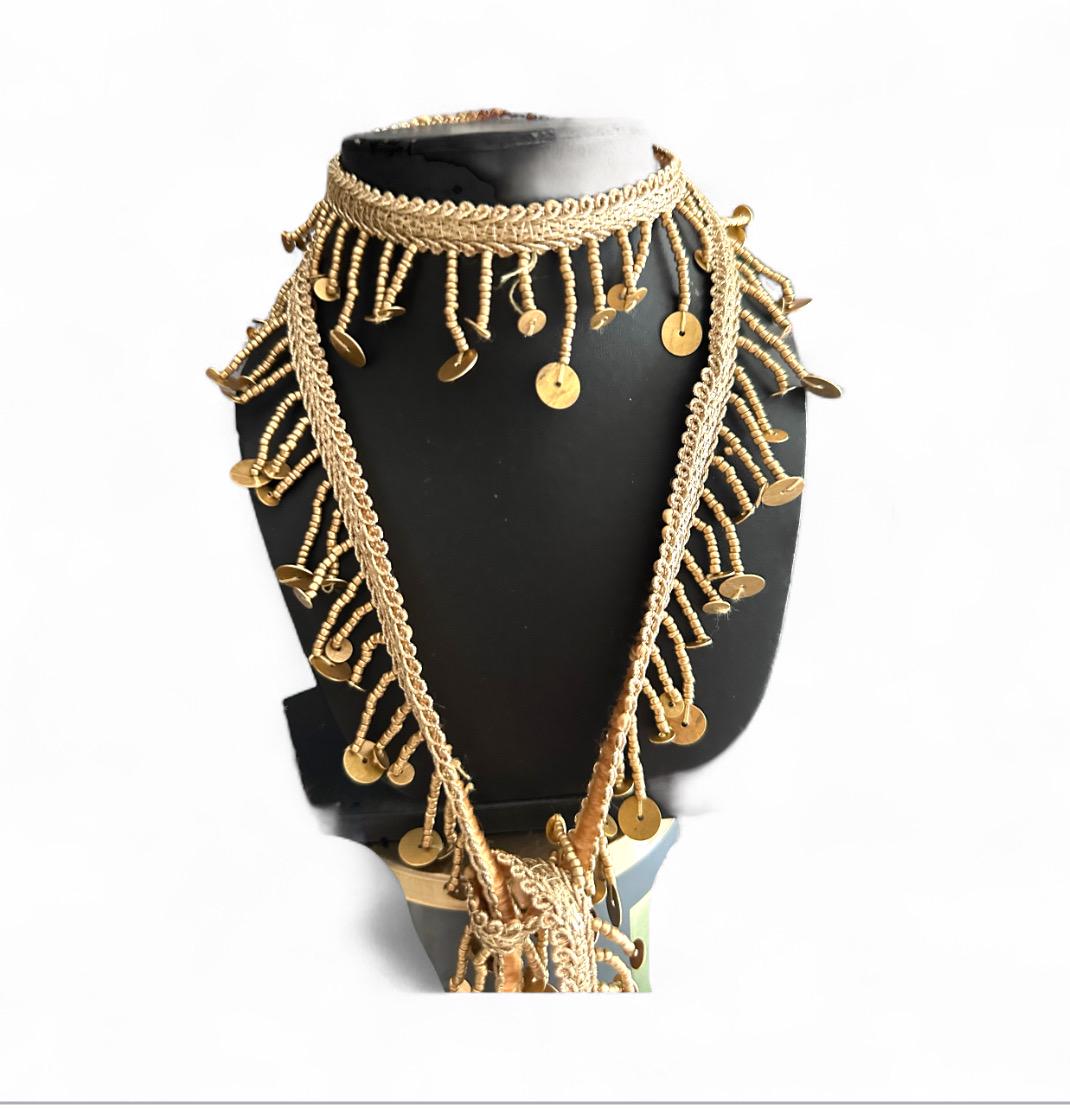 Handmade Gold Beaded Sequin Fringe Trim DIY Tassel