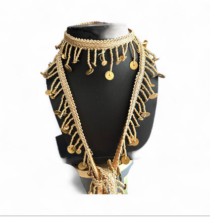 Handmade Gold Beaded Sequin Fringe Trim DIY Tassel