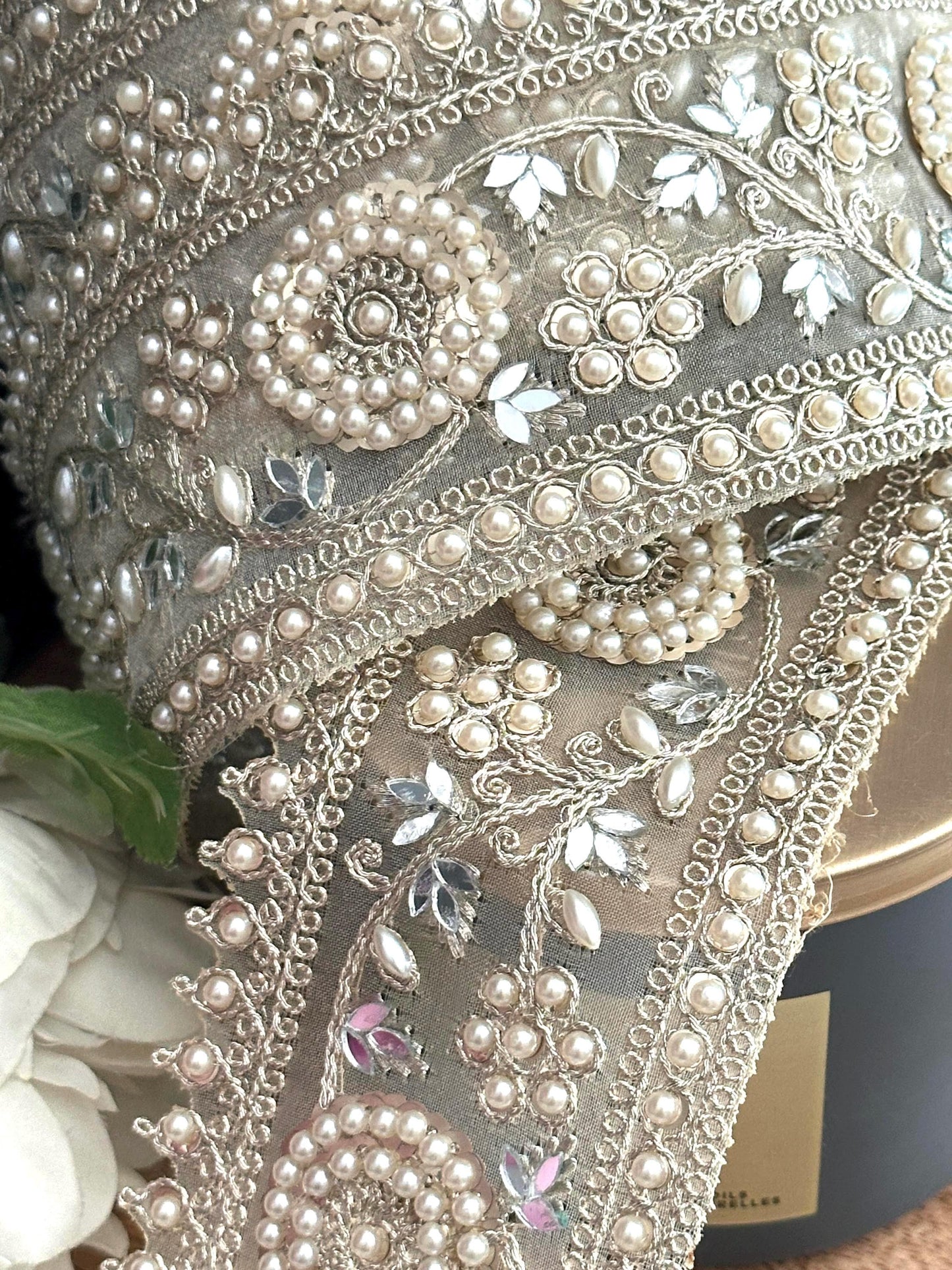 Handmade Pearl Beaded Trim