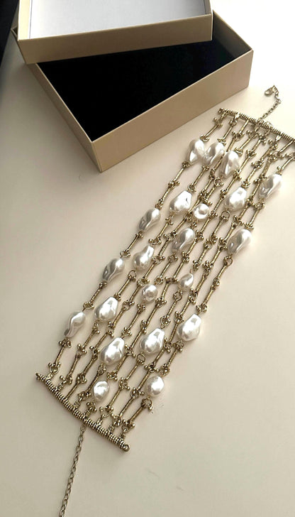 Handmade Baroque Pearl Choker Necklace