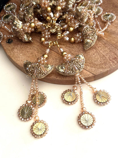 Handmade Beaded Mirror Tassel Latkan