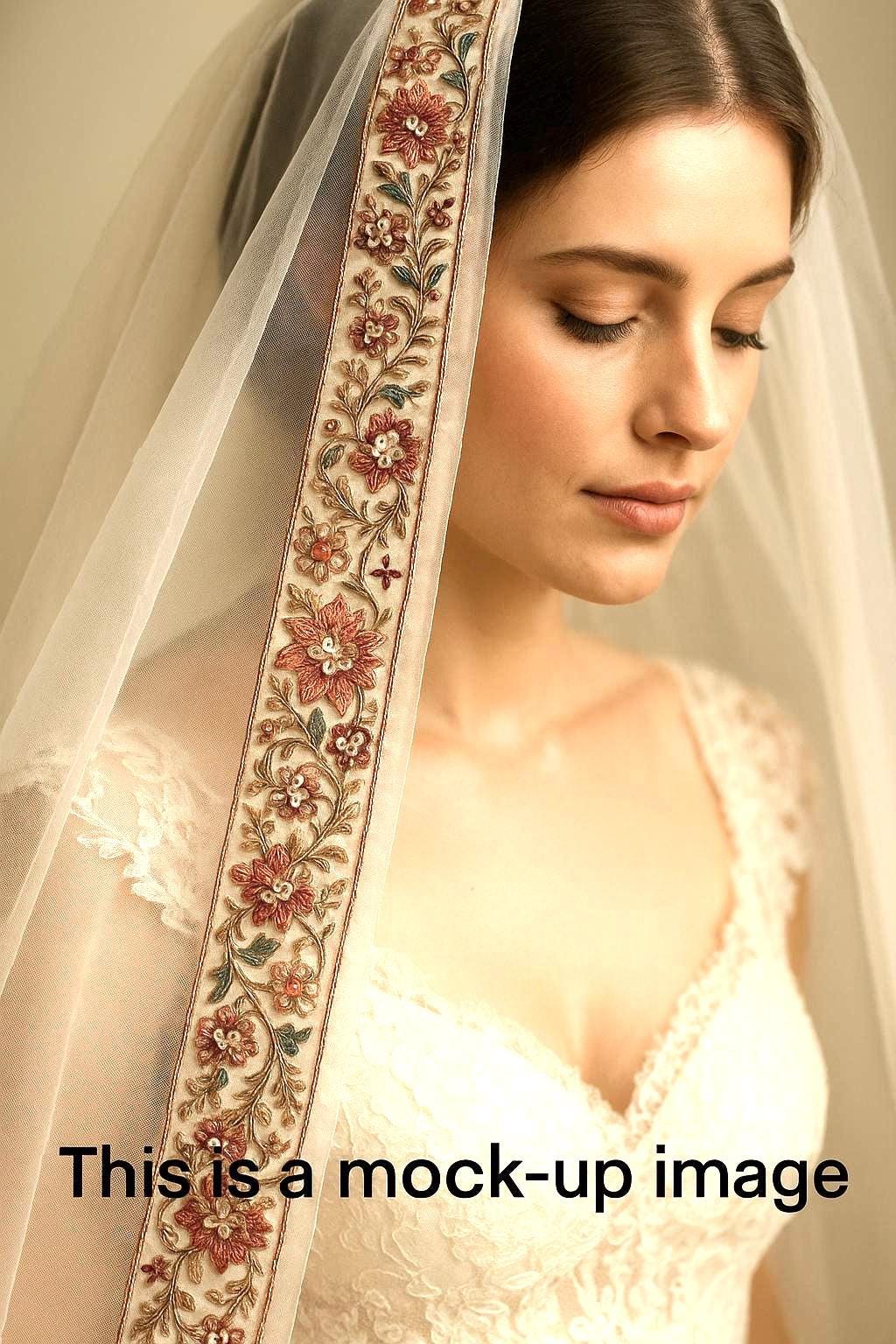 Sabyasachi Style Embroidered Border White Luxury Bridal Zari Lace