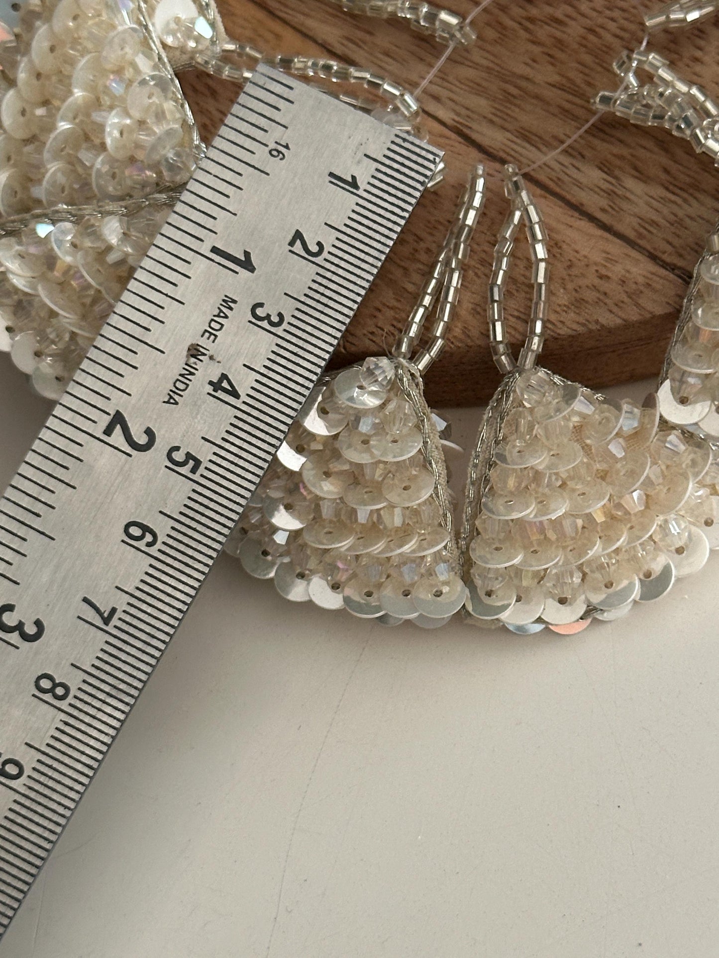 Ivory Sequin Fan Appliqué Tassel