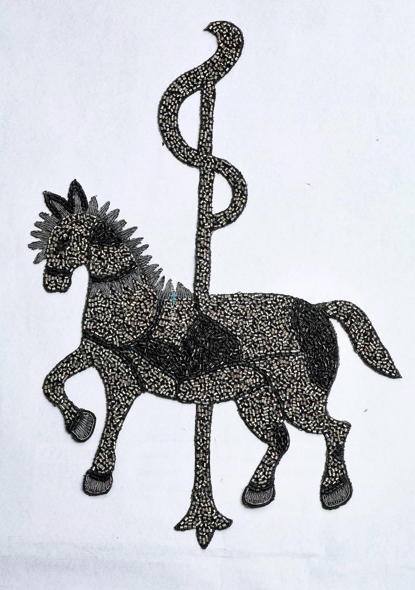 Hand Beaded Horse Applique Patch