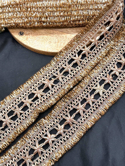 Handmade Gold Metallic Gota Embroidery Border