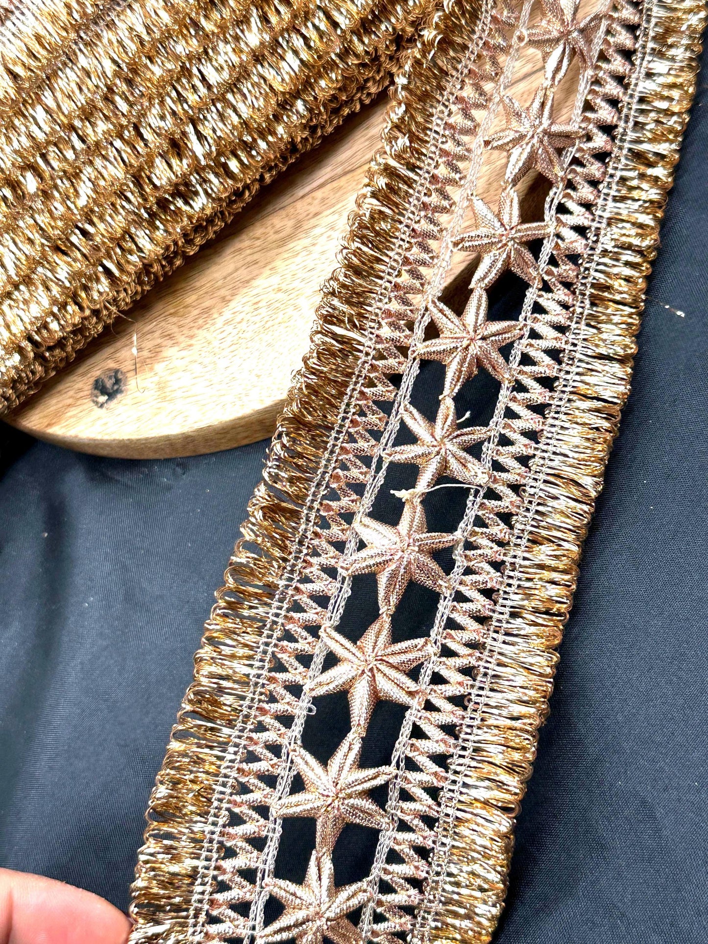 Handmade Gold Metallic Gota Embroidery Border