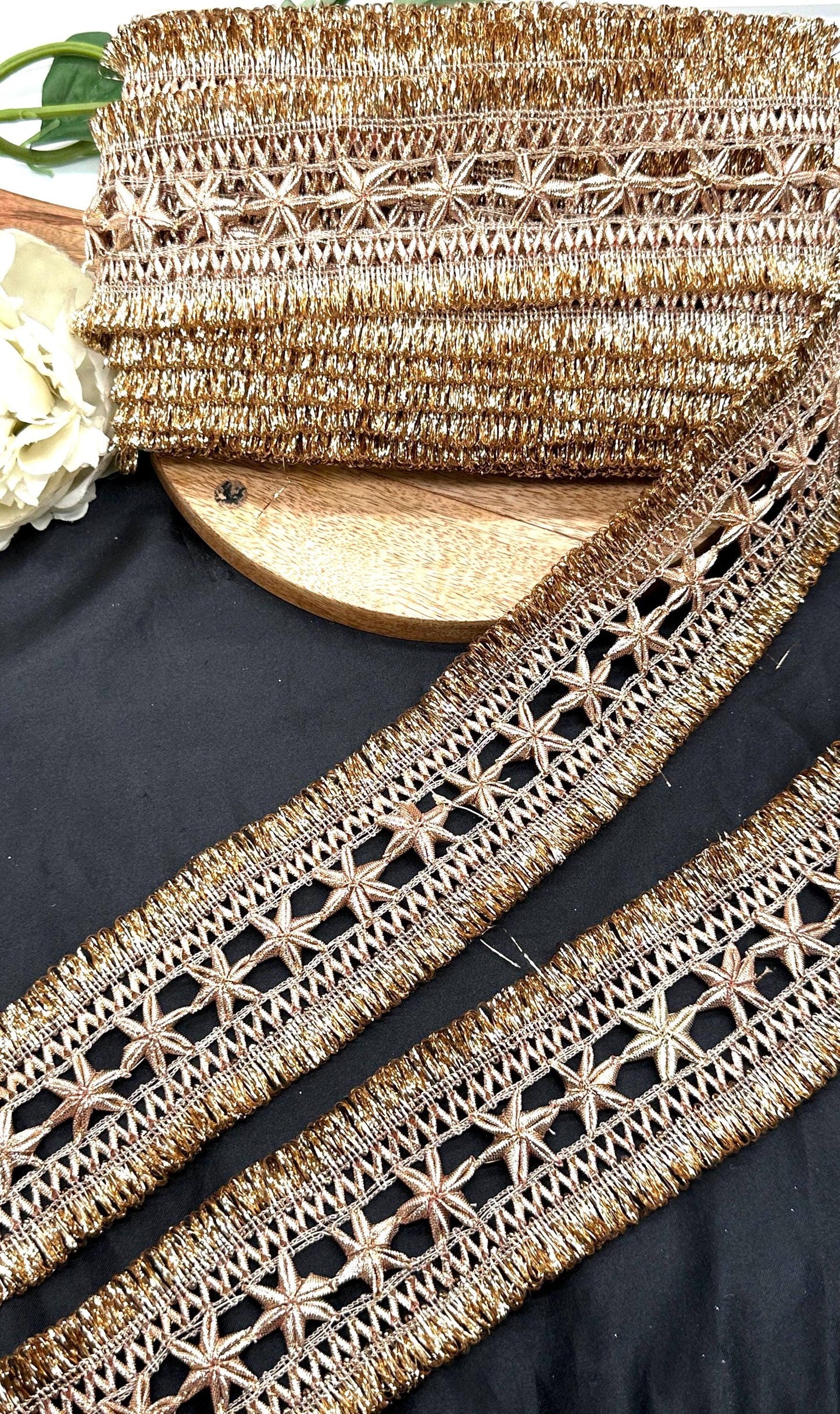 Handmade Gold Metallic Gota Embroidery Border