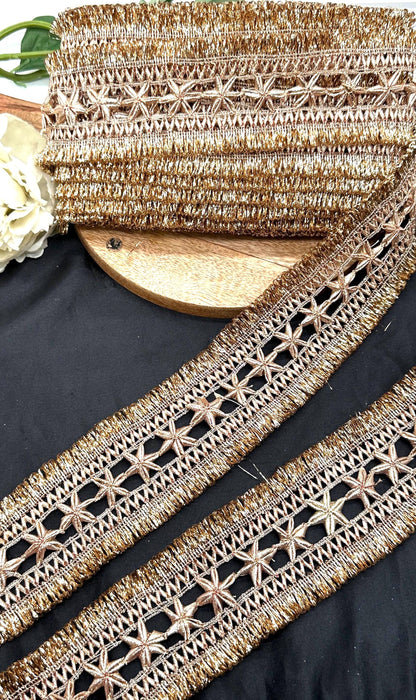 Handmade Gold Metallic Gota Embroidery Border