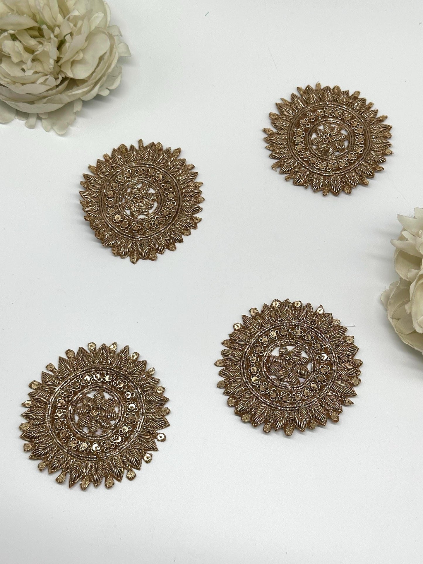 Gold Mandala Embroidery Patch