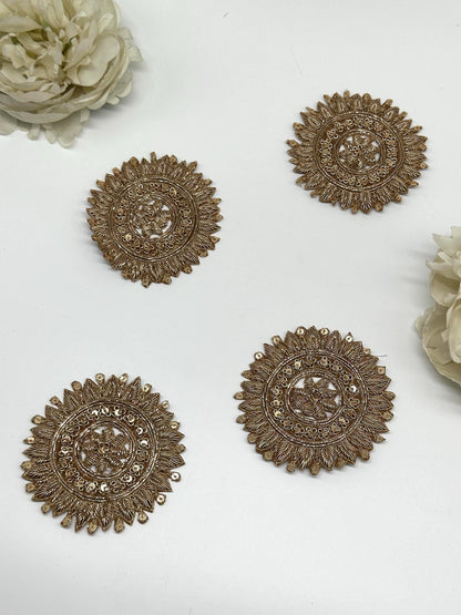 Gold Mandala Embroidery Patch