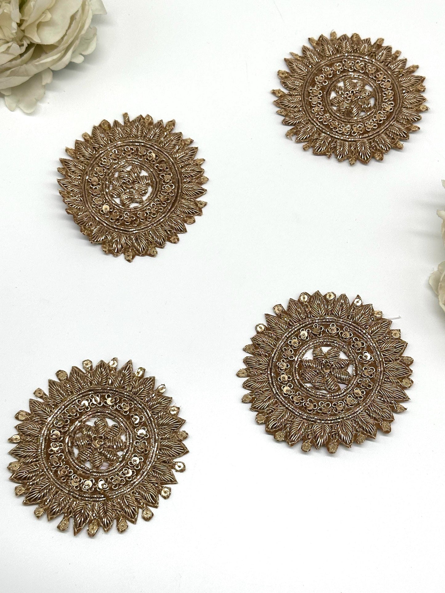 Gold Mandala Embroidery Patch