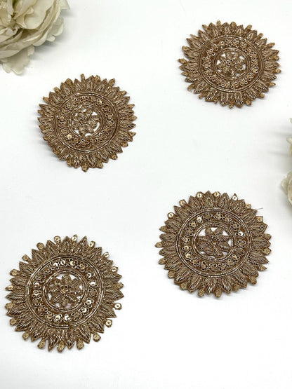 Gold Mandala Embroidery Patch