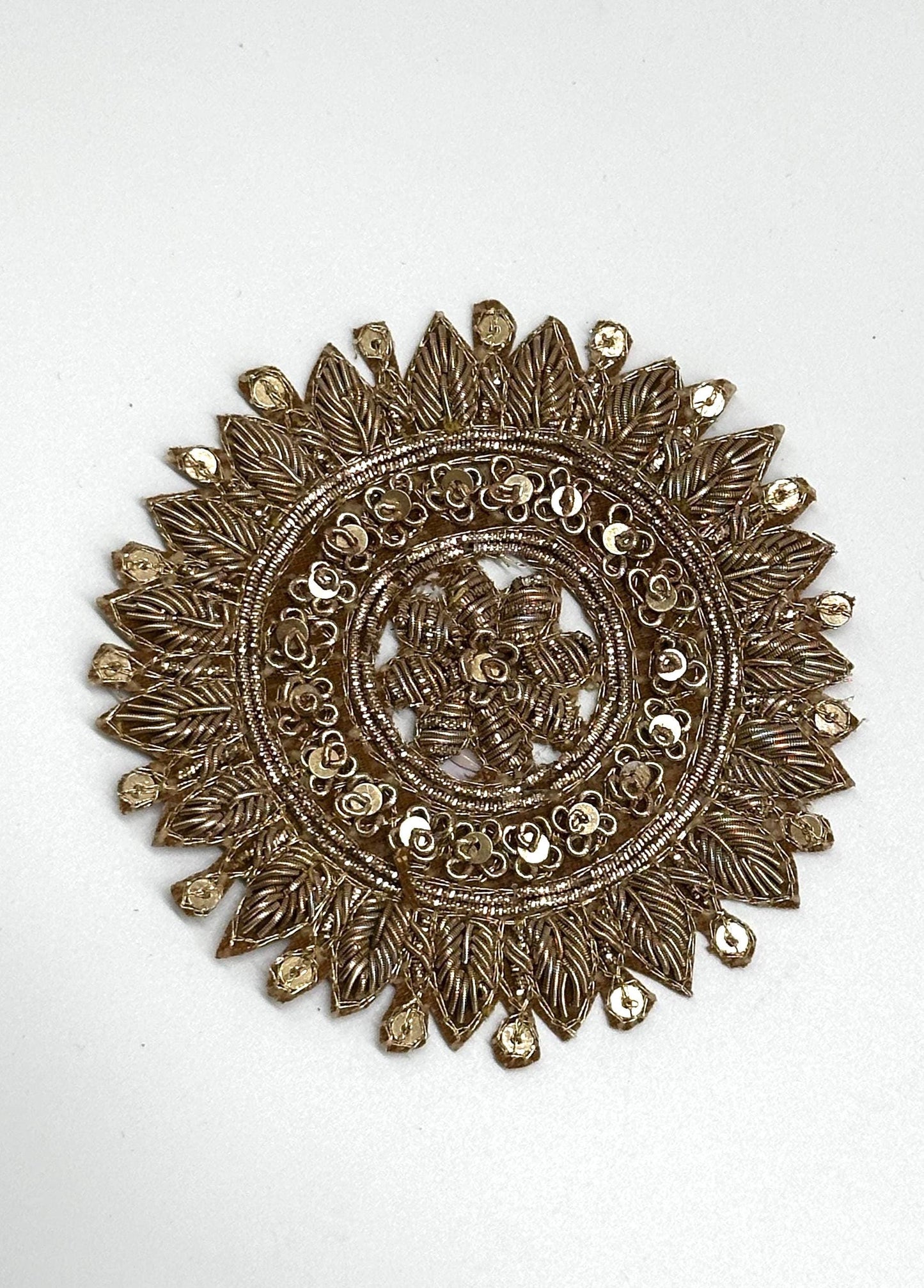 Gold Mandala Embroidery Patch