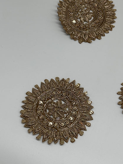 Gold Mandala Embroidery Patch