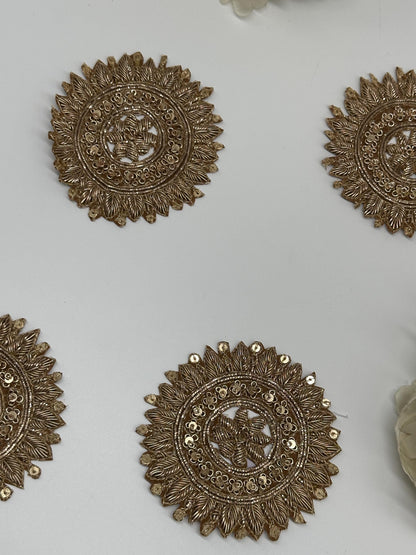 Gold Mandala Embroidery Patch