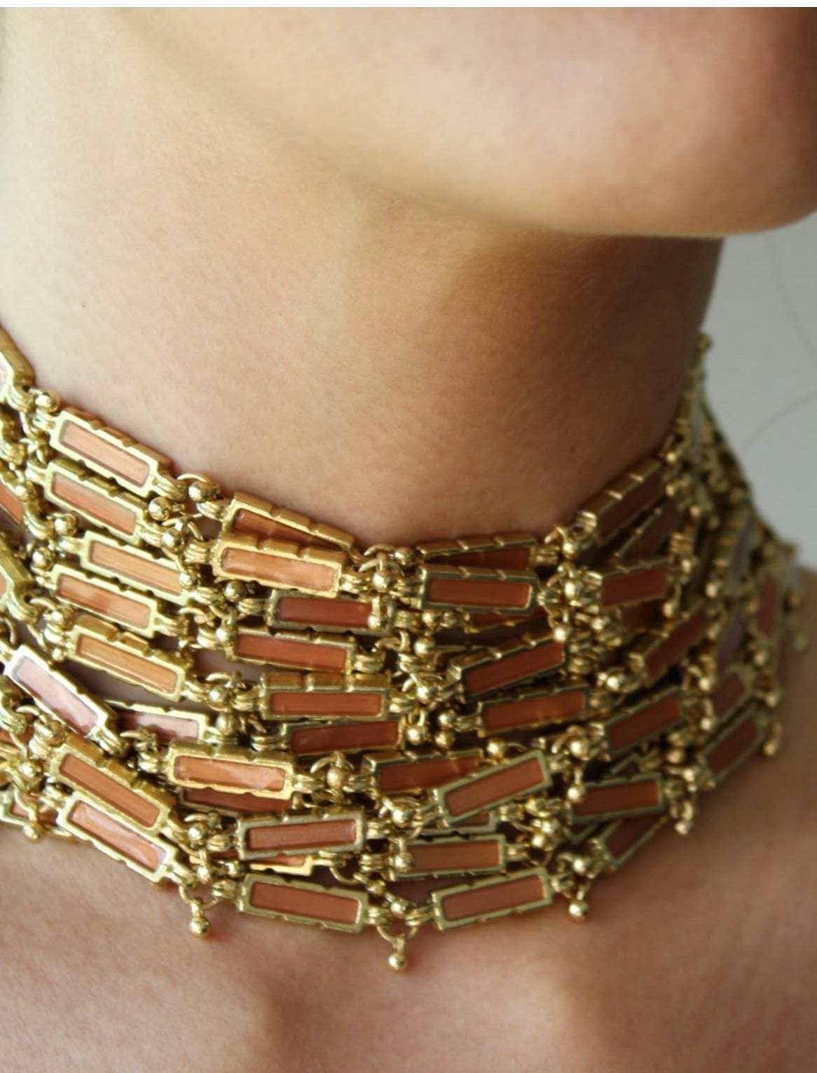 Gold Statement Choker Necklace