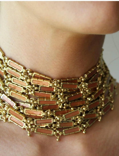 Gold Statement Choker Necklace