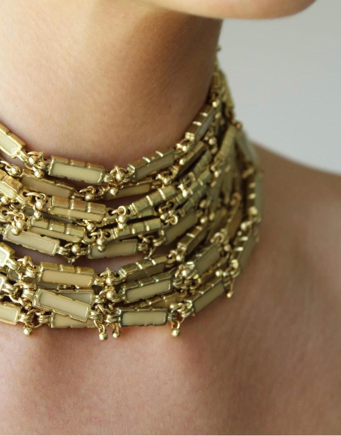 Gold Statement Choker Necklace