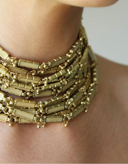 Gold Statement Choker Necklace