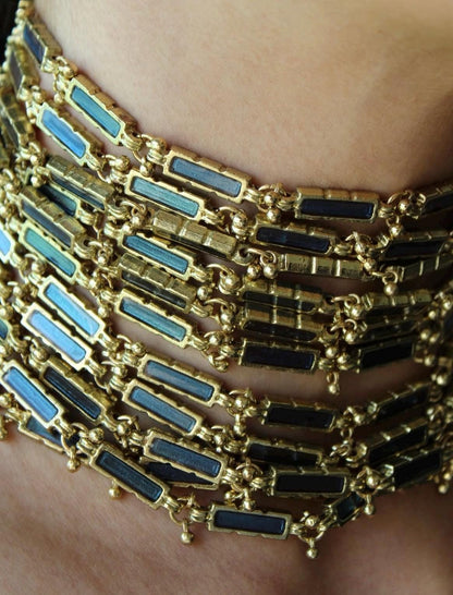 Gold Statement Choker Necklace