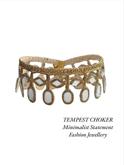 Bold Fashion Fabric Choker Old Gold