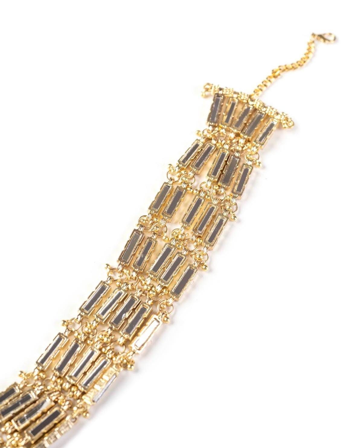 Handmade Gold & Blue Choker Necklace