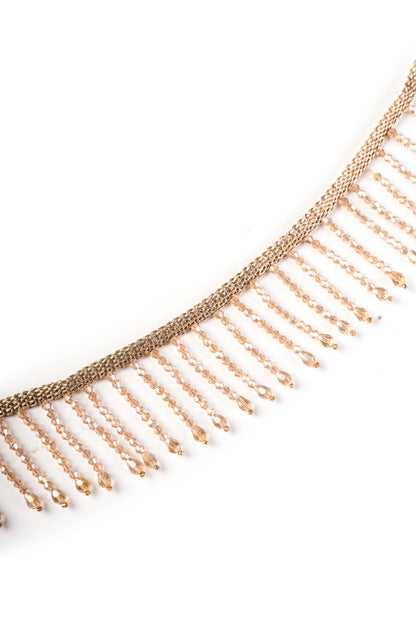 Handmade Crystal Fringe Choker Necklace Wrap Around Statement