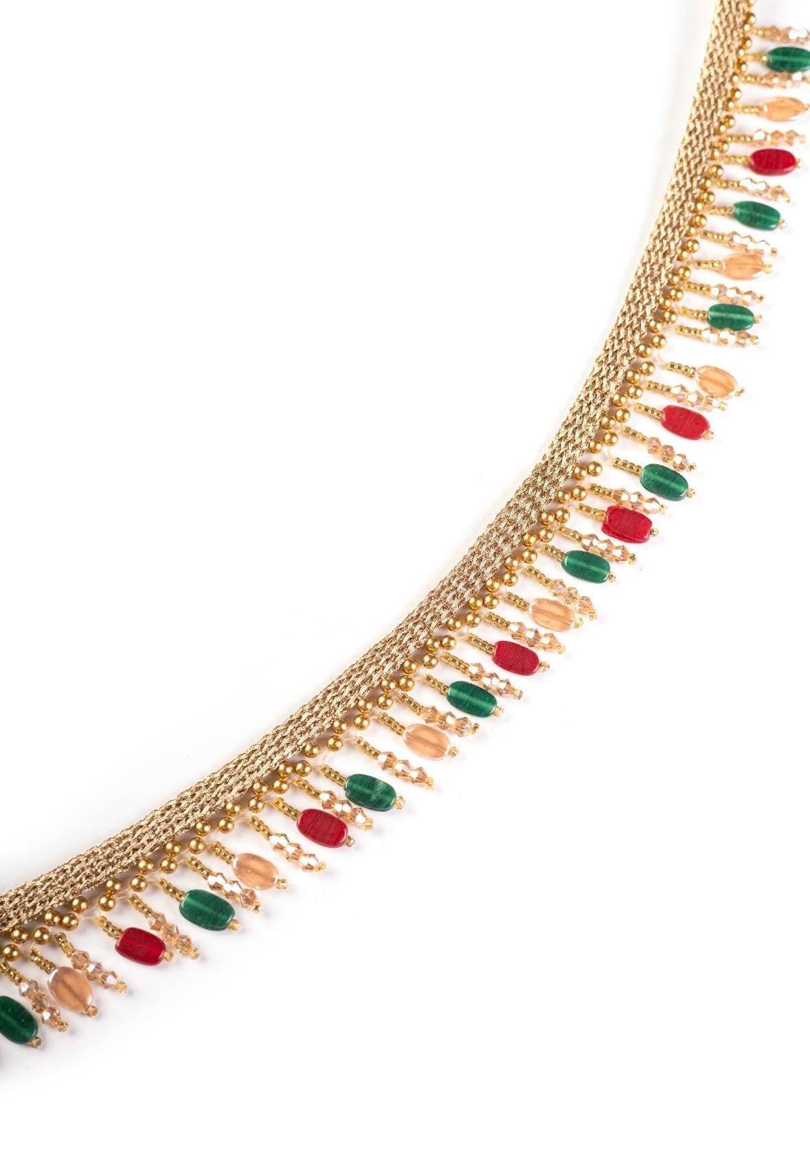 Boho Multicolor Beaded Choker  Handmade Necklace