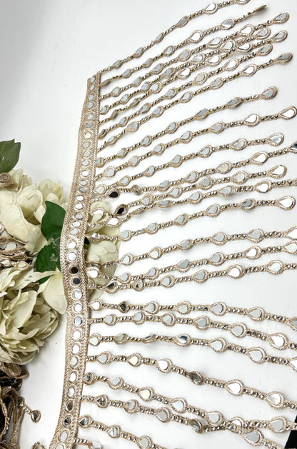 Gold Mirror Tassel Lace Trim Tassel Fringe Border