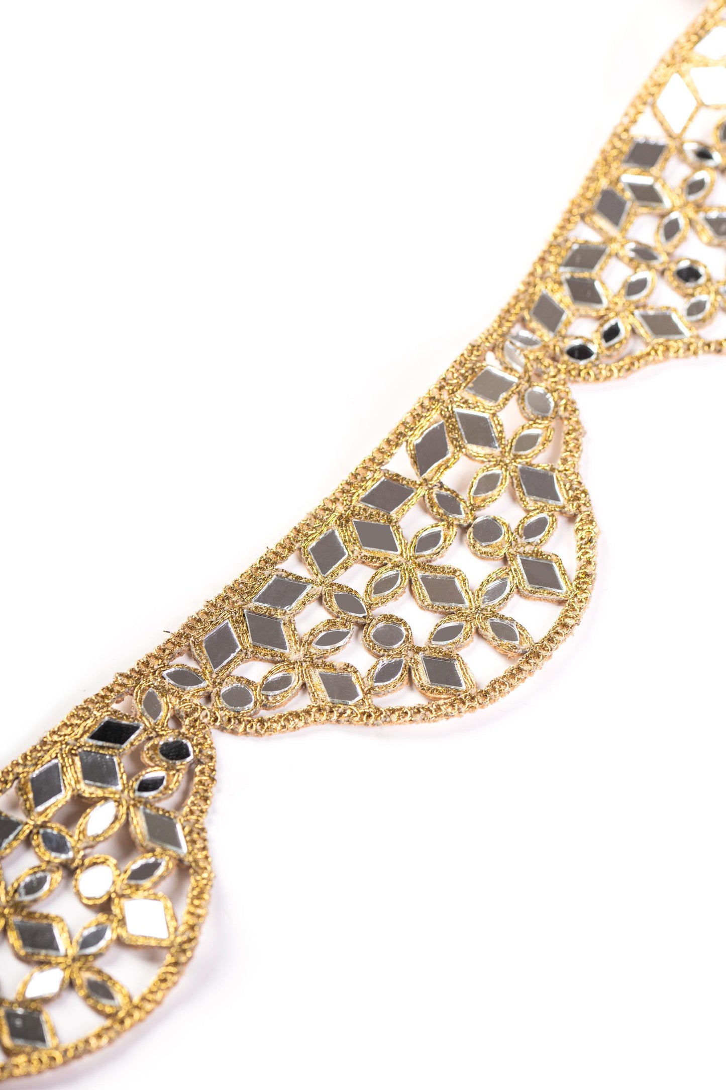 Gold Mirror Work Waist Belt Handcrafted Kamarbandh